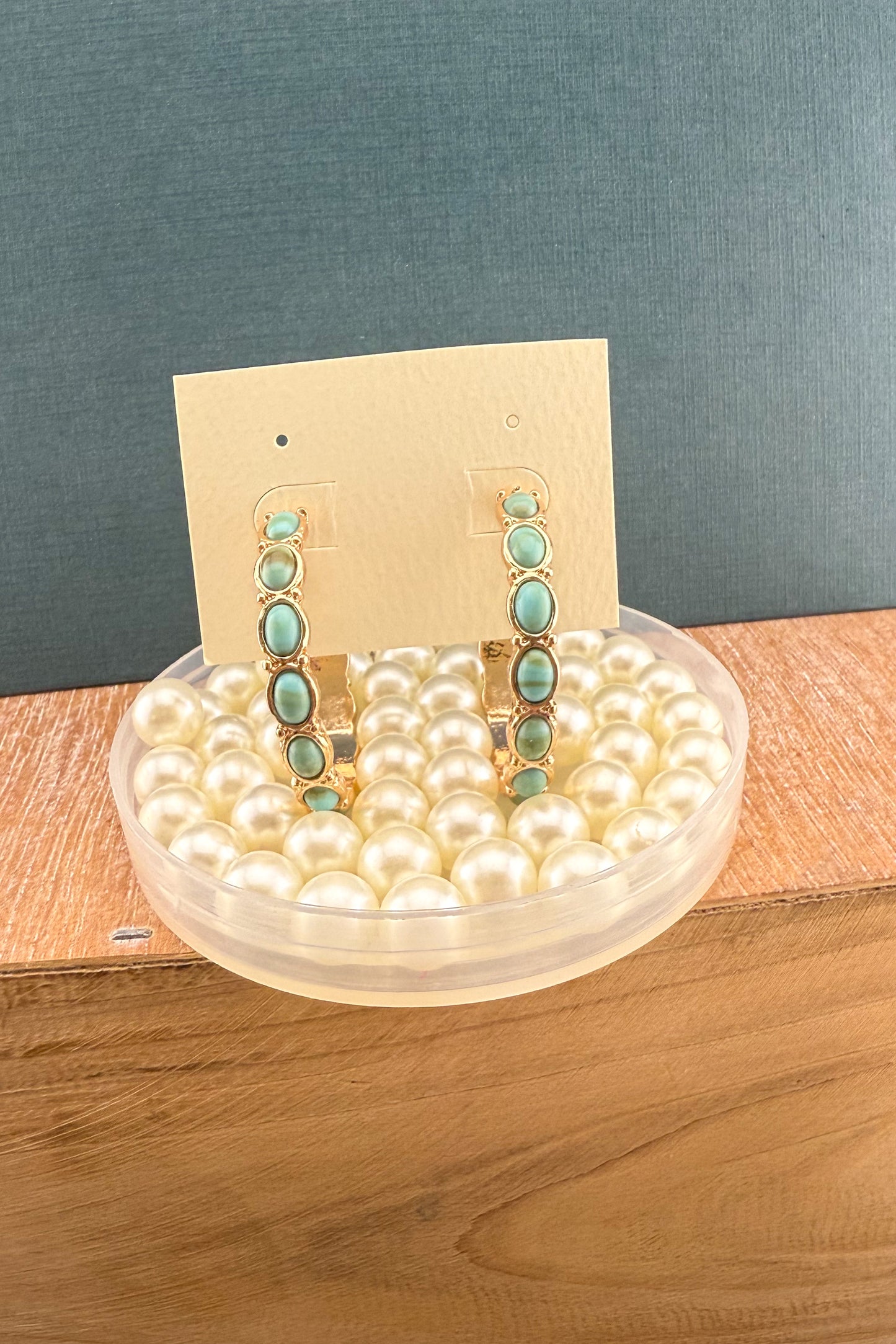 The Riviera Turquoise Hoops
