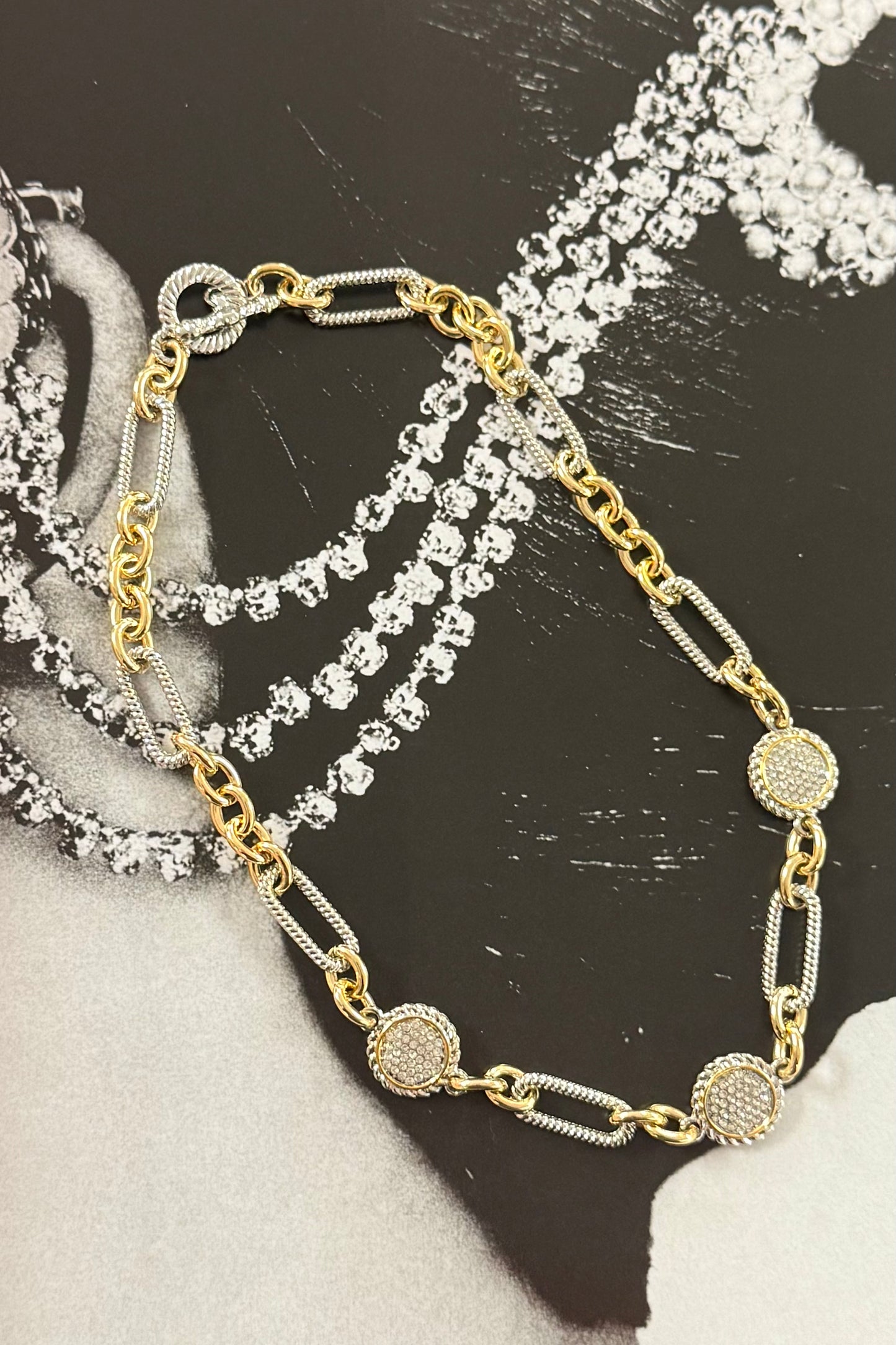 gold and silver necklace