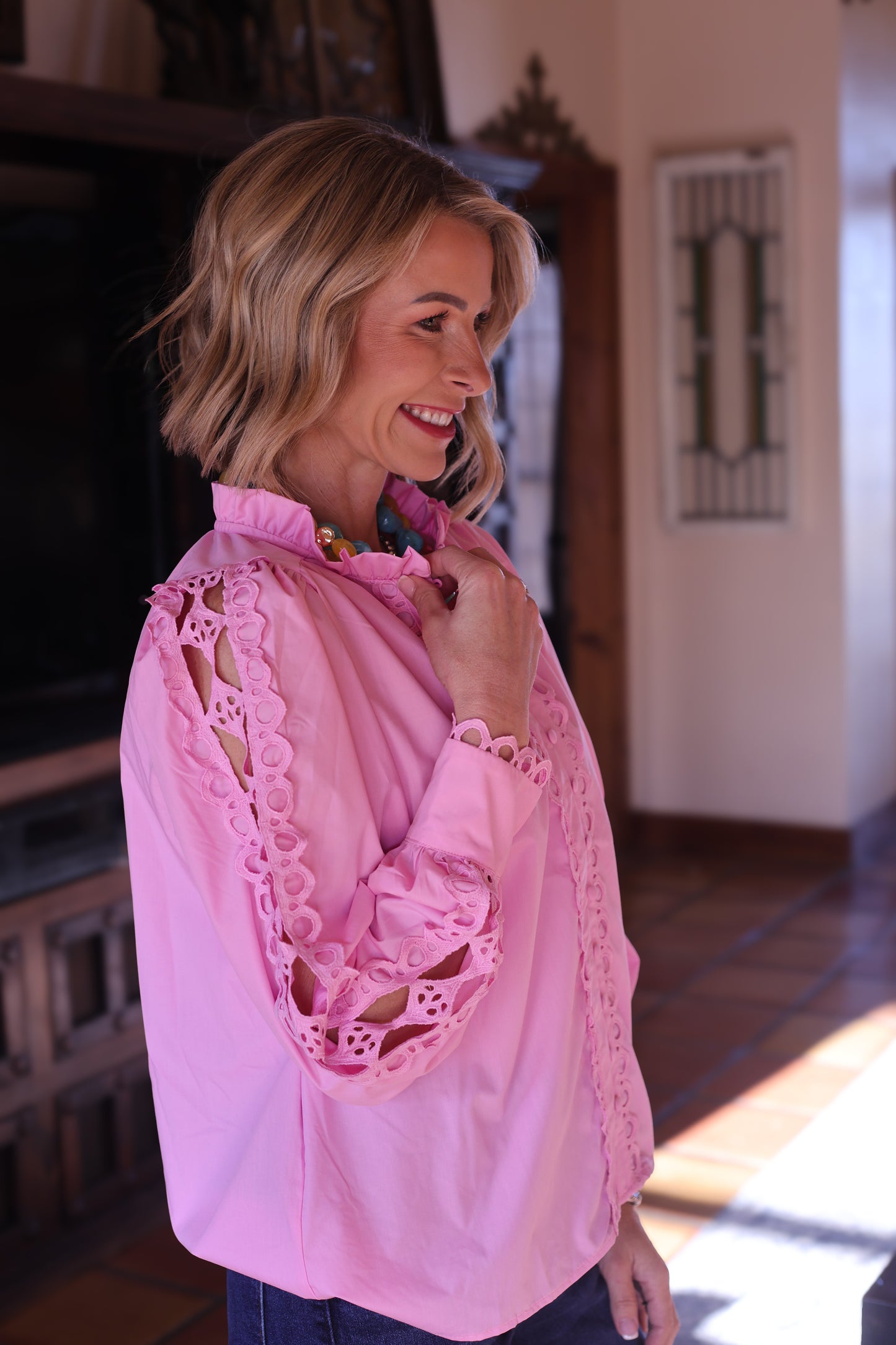 Blush Lace Edit Blouse