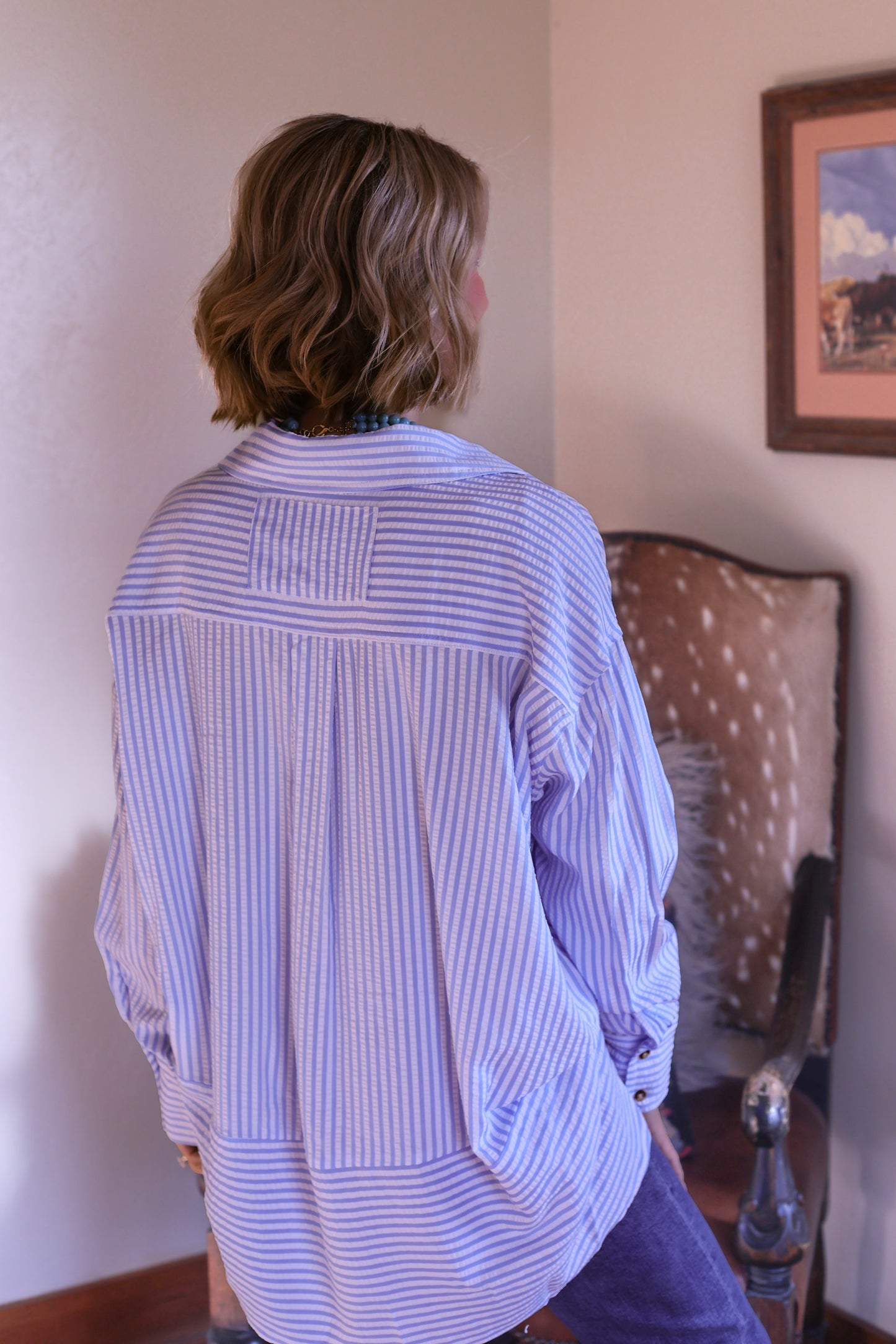 Bluebell Stripe Button-Up