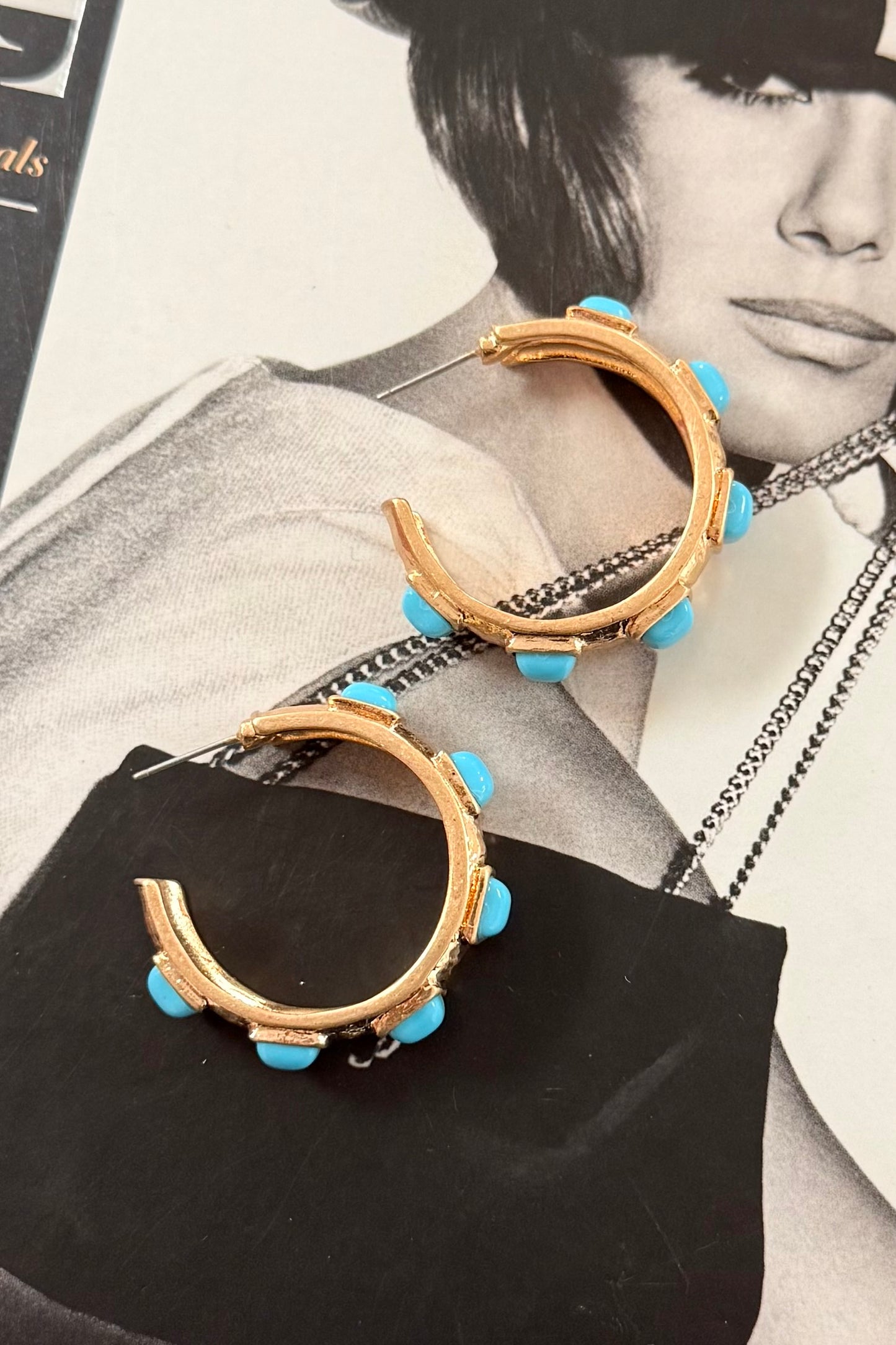 The Tessa Turquoise Hoops