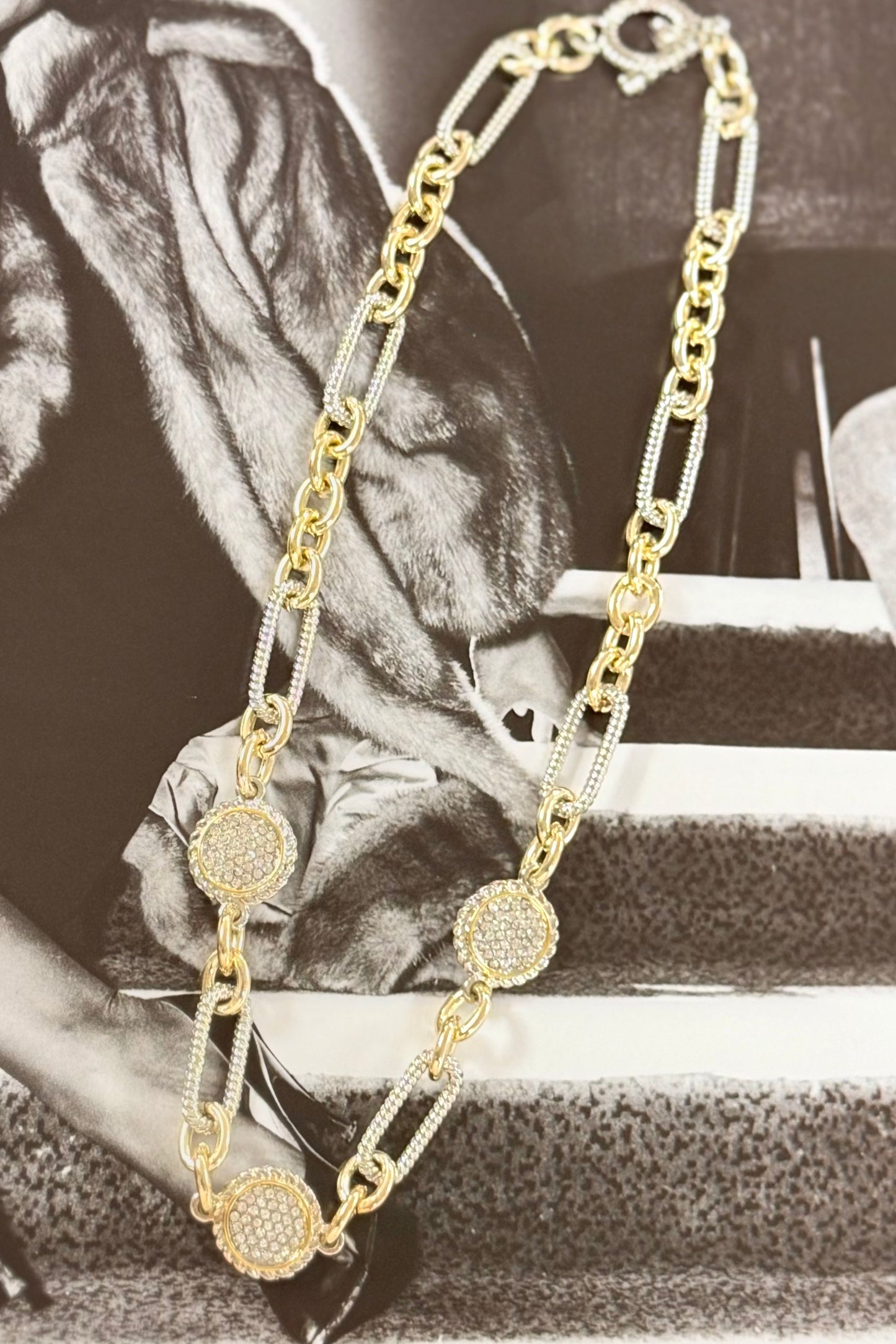 Crystal Link Charm Necklace