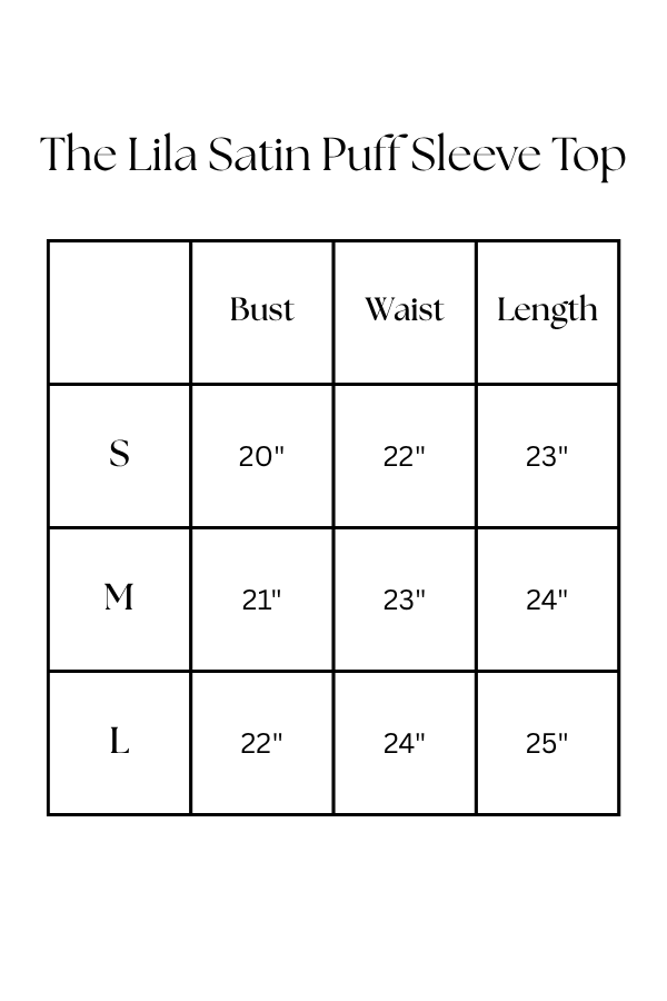 The Lila Satin Puff Sleeve Top