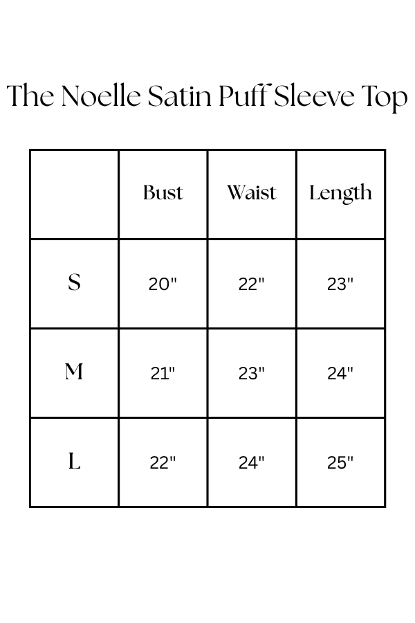 The Noelle Satin Puff Sleeve Top