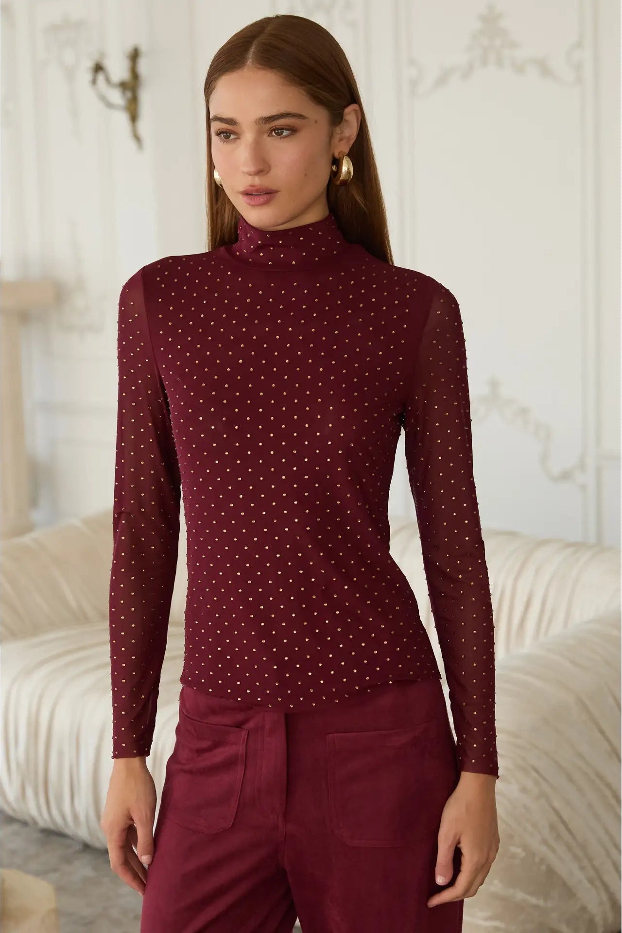 The Lucy Embellished Mesh Top