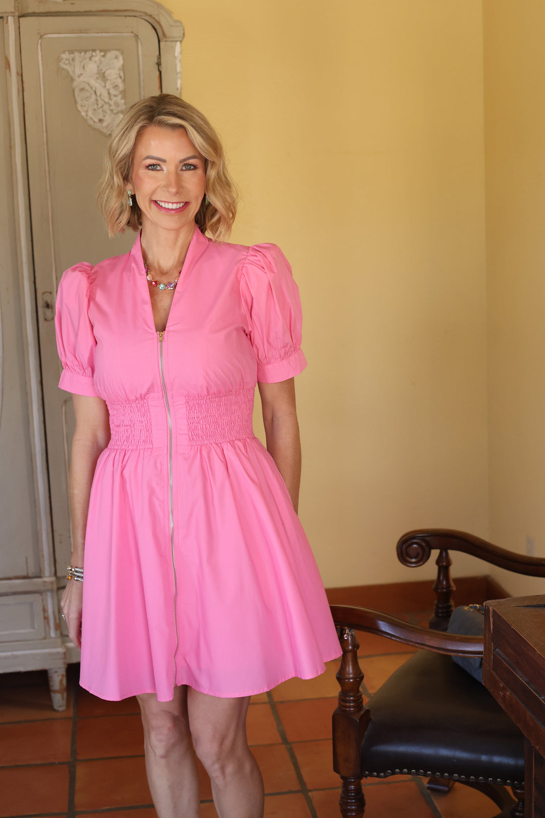 Pink Radiance Zip Dress
