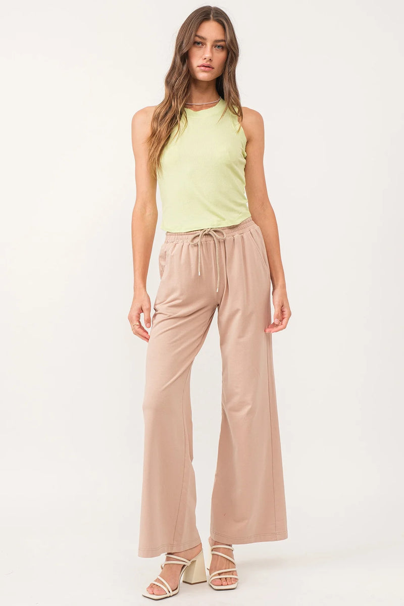 Another Love Quincy Wide Leg Pants in Warm Sand
