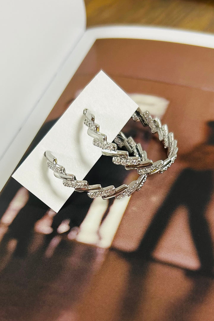 14K Dipped Crystal Hoops