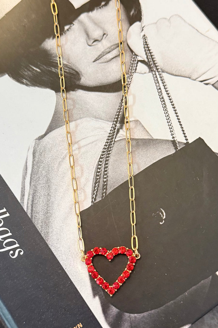 The Red Heart Sparkle Necklace