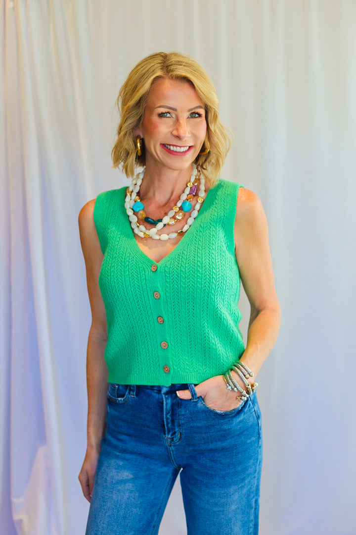 The Riverton Knit Vest – Green