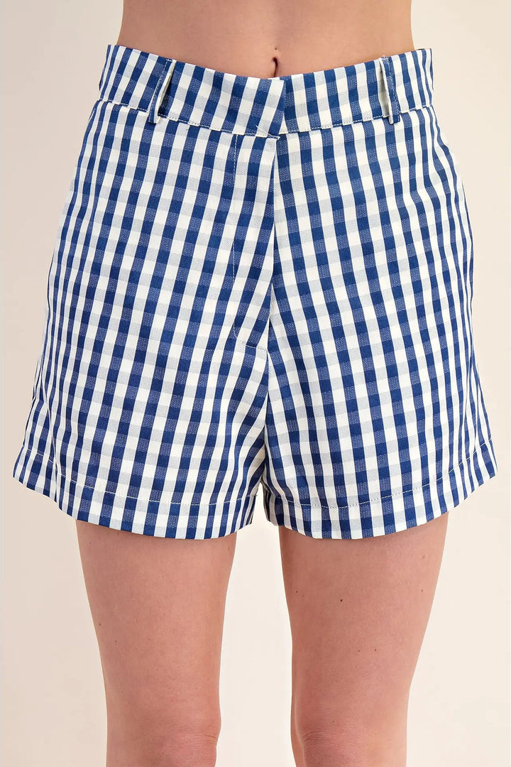 High Waisted Gingham Shorts