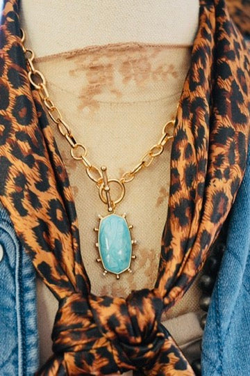 Garden Party Enamel Pendant Necklace Gold Chain