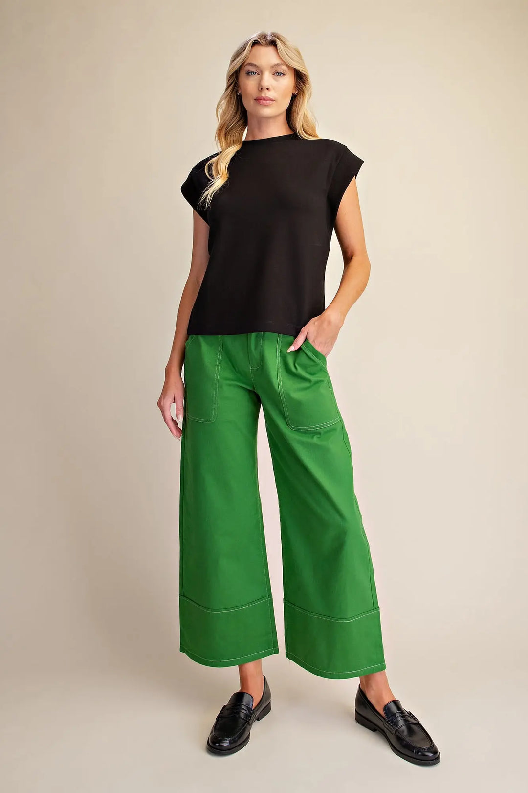 The Polished Essential Shoulder Top – Black