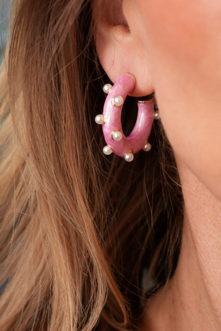 Garden Party Pearl Hoops