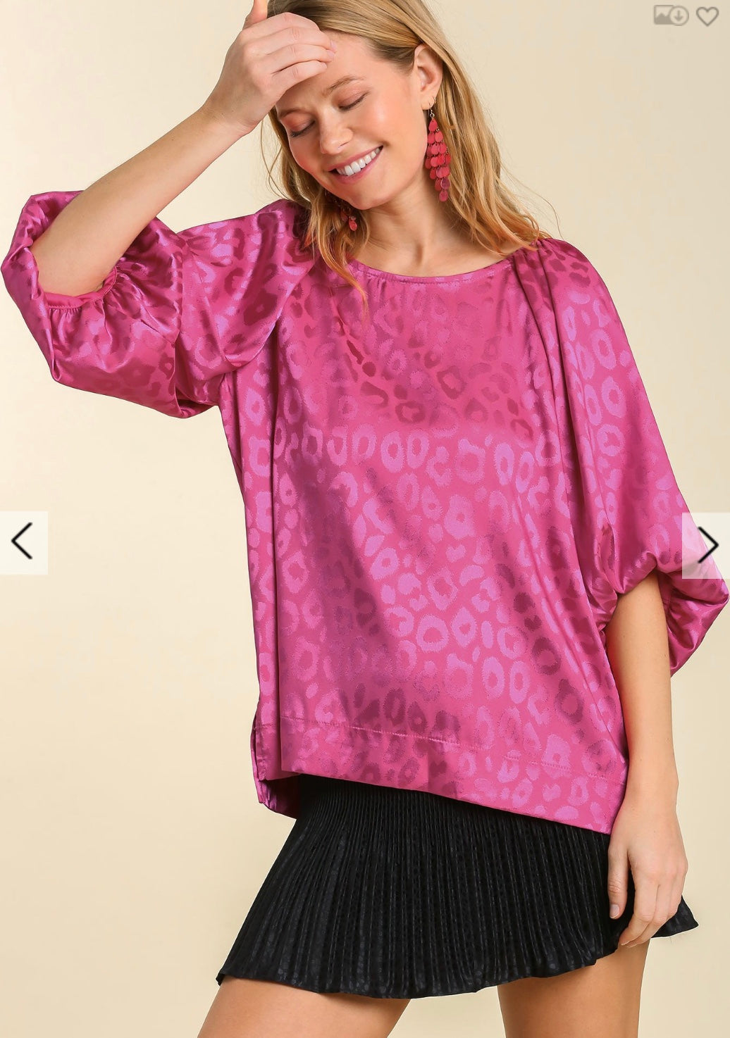 Satin Animal Print Top