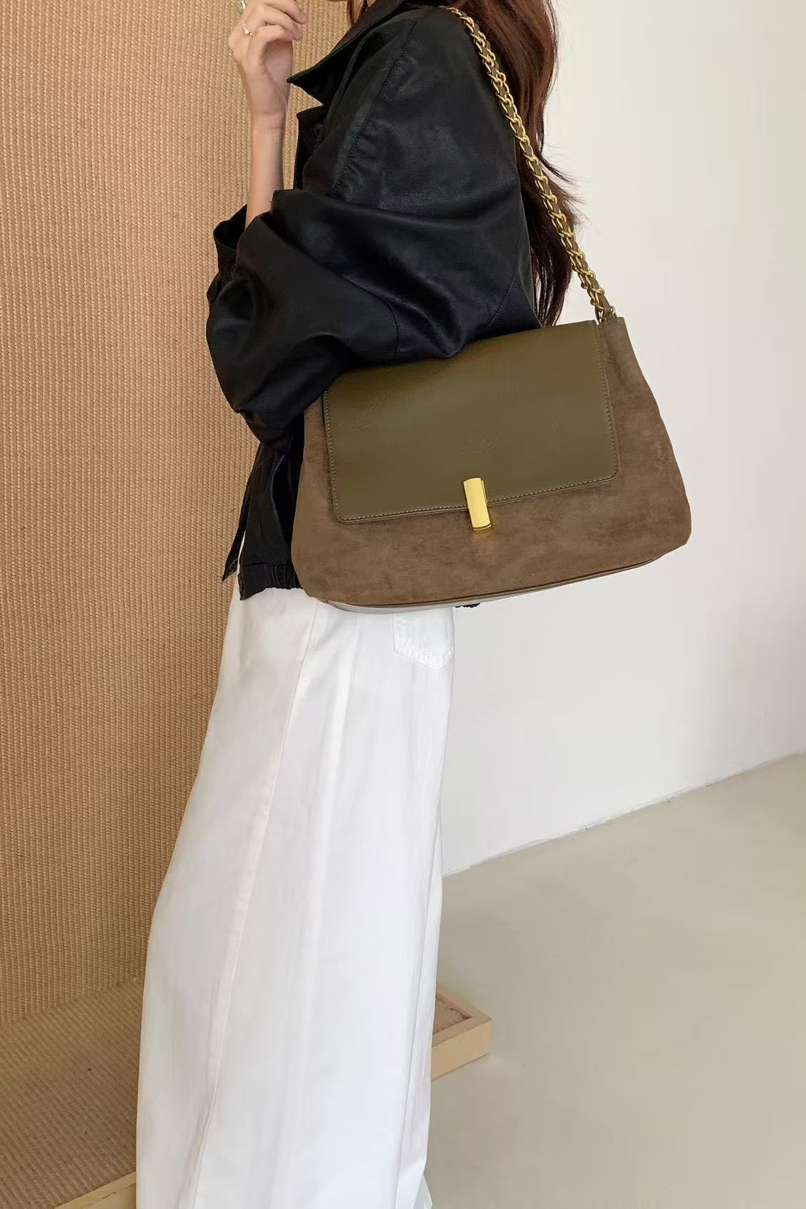 Olive Oversized Shoulder Bag