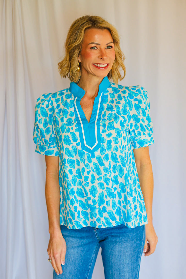 The Riviera Polo Top – Blue