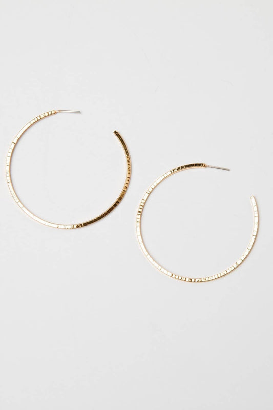 Thin Hammered Hoops