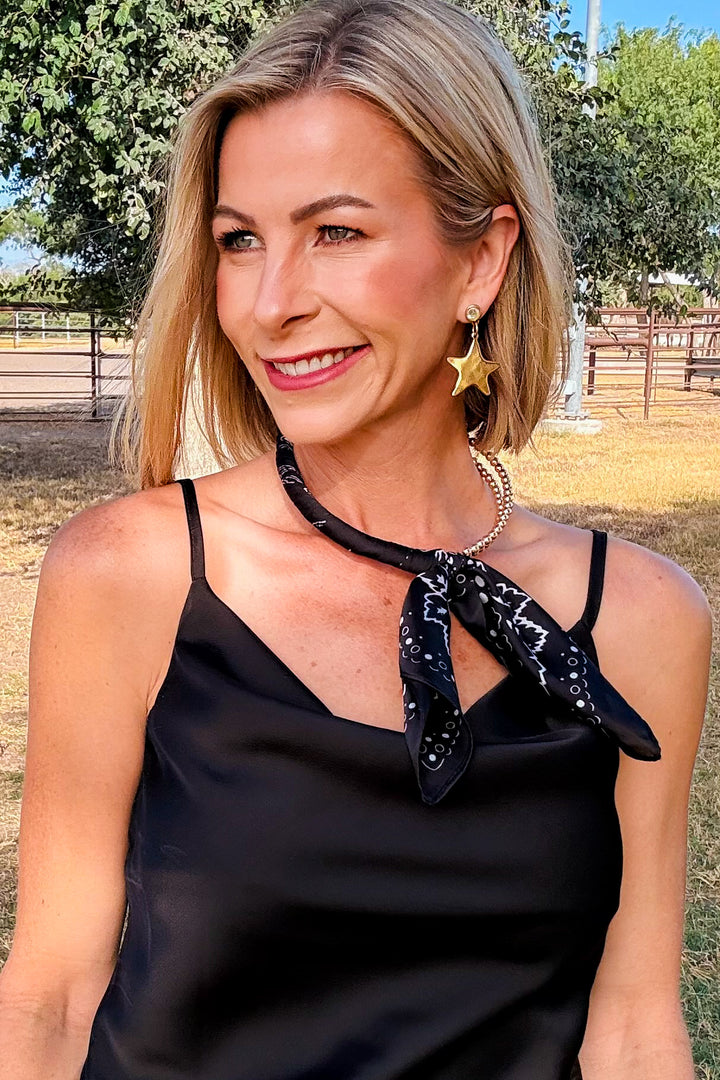 The 4E Midnight Silk Scarf Necklace