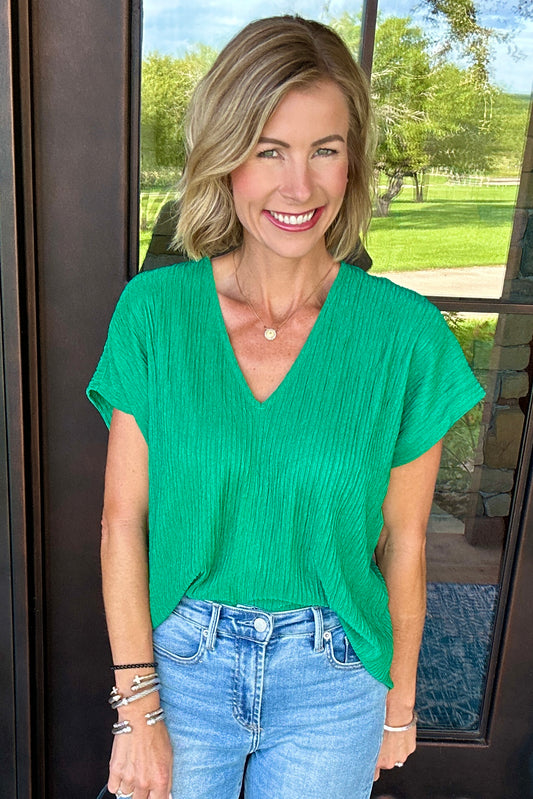 Green Textured Top