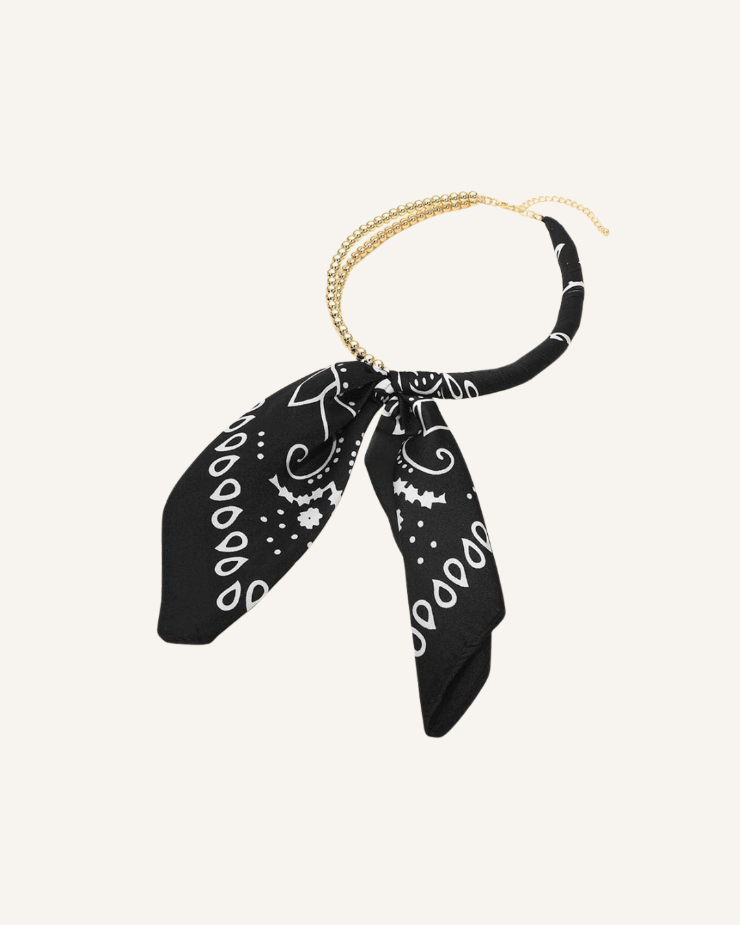The 4E Midnight Silk Scarf Necklace