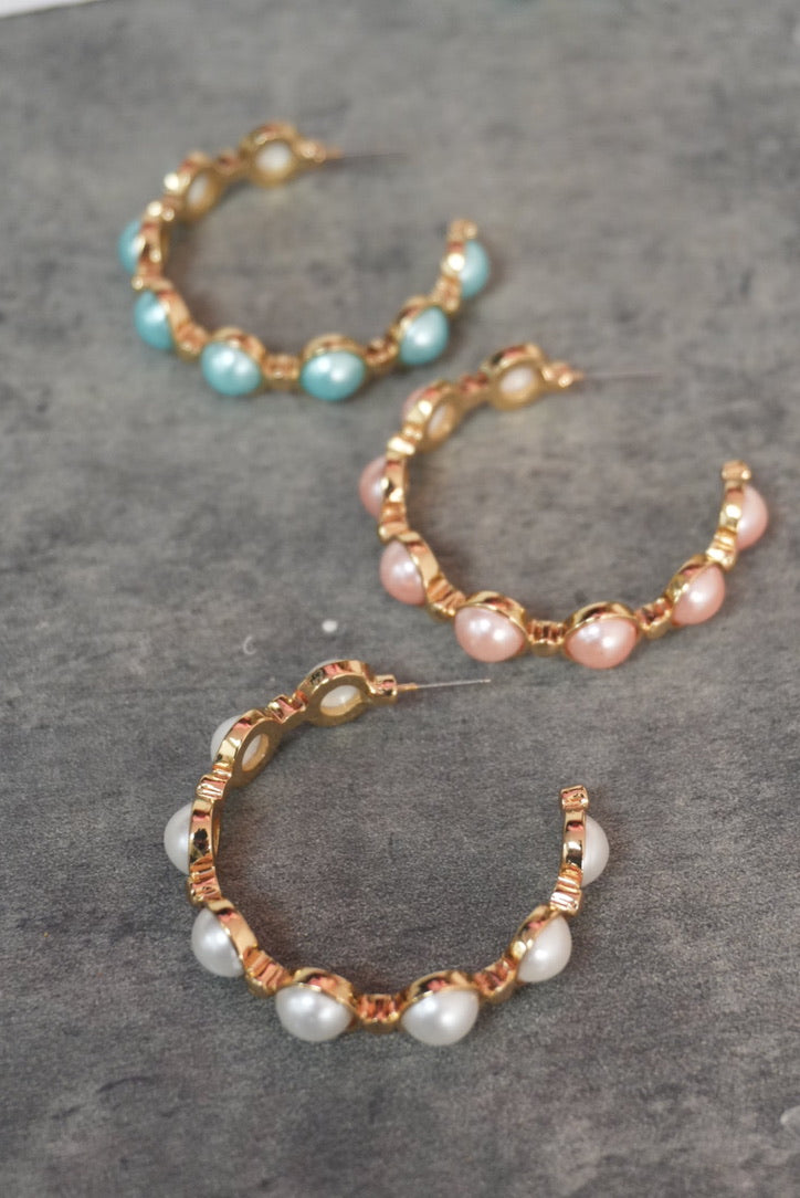 Garden Party Pearl Hoops