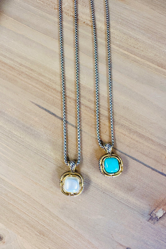 Luxe Gold and Silver Gemstone Pendant