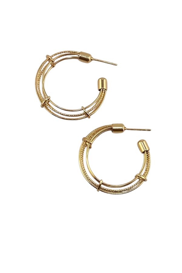 14K Gold Dipped Designer Inspired Wired Hoops