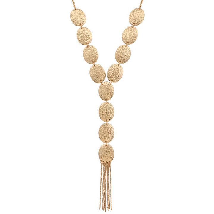 The Sutton Hammered Fringe Necklace – Gold