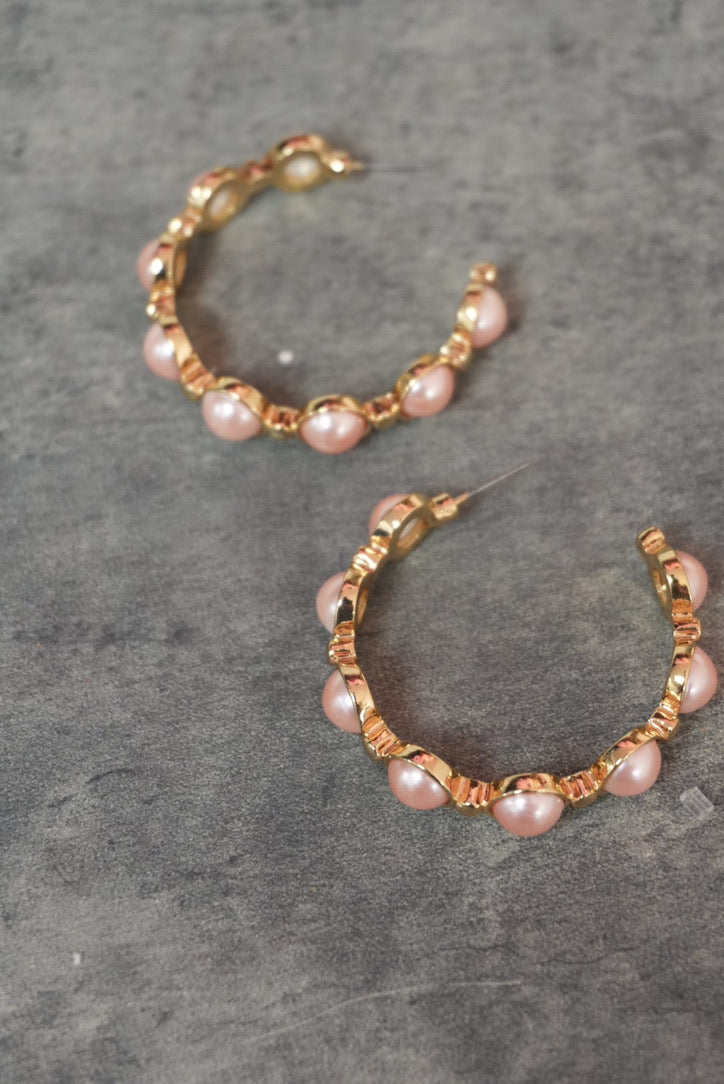Garden Party Pearl Hoops
