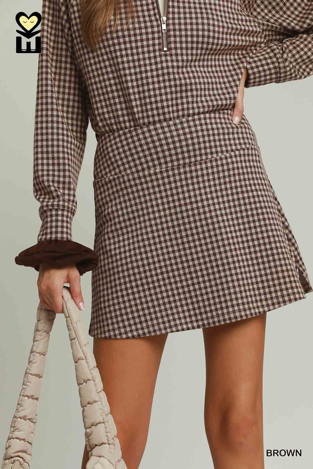 The Luxe Lounge Skort - Brown