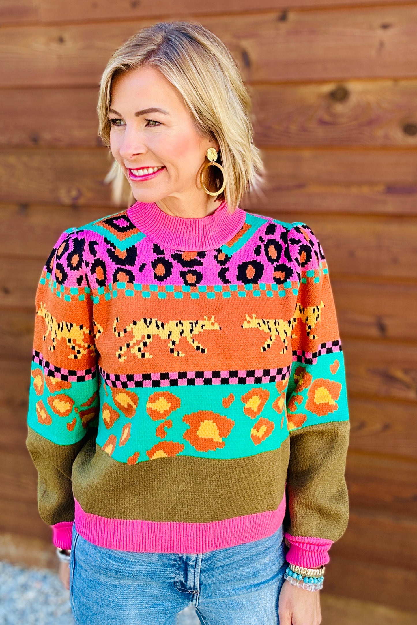 THML Cheetah Pattern Sweater