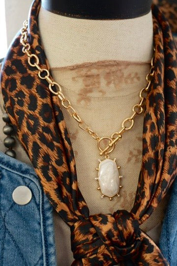 Garden Party Enamel Pendant Necklace Gold Chain