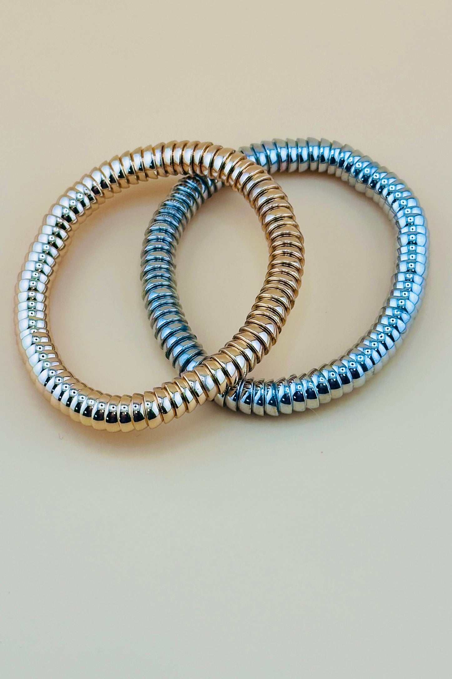 Beaded Metal Stretch Bracelet