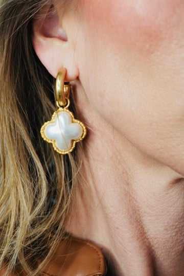 Garden Party Hoop Pearl Cross Dangles