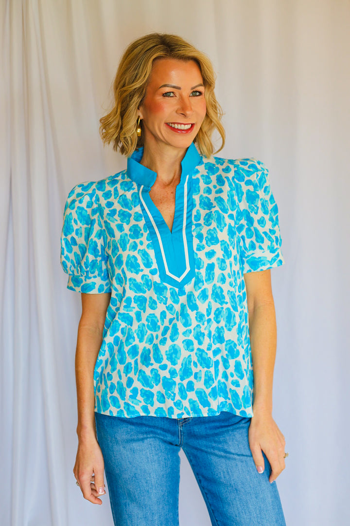 The Riviera Polo Top – Blue