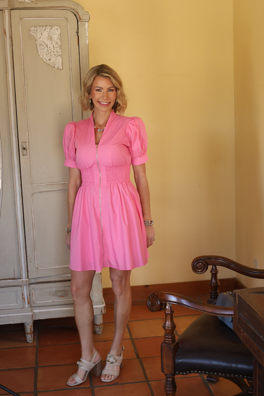 Pink Radiance Zip Dress