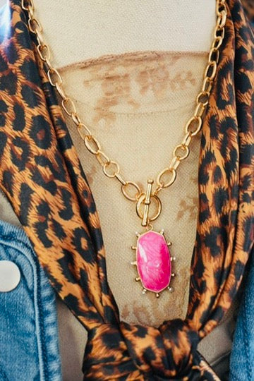 Garden Party Enamel Pendant Necklace Gold Chain
