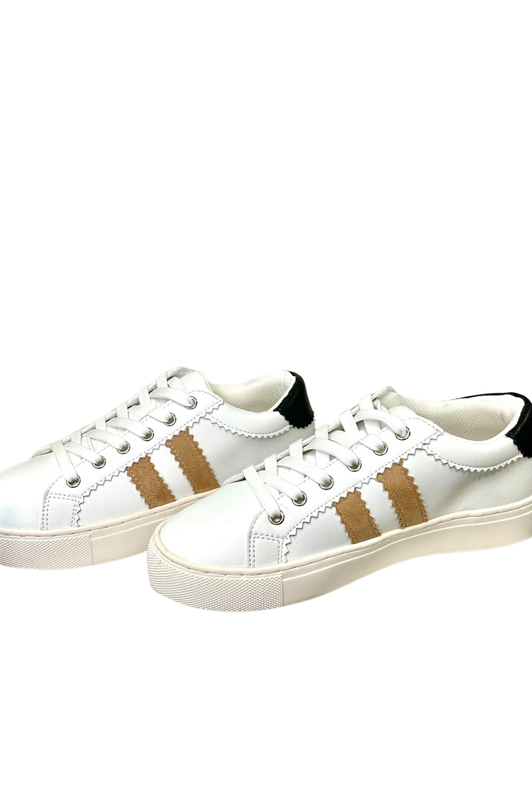 Corkys Showtime White Tan Black Sneakers