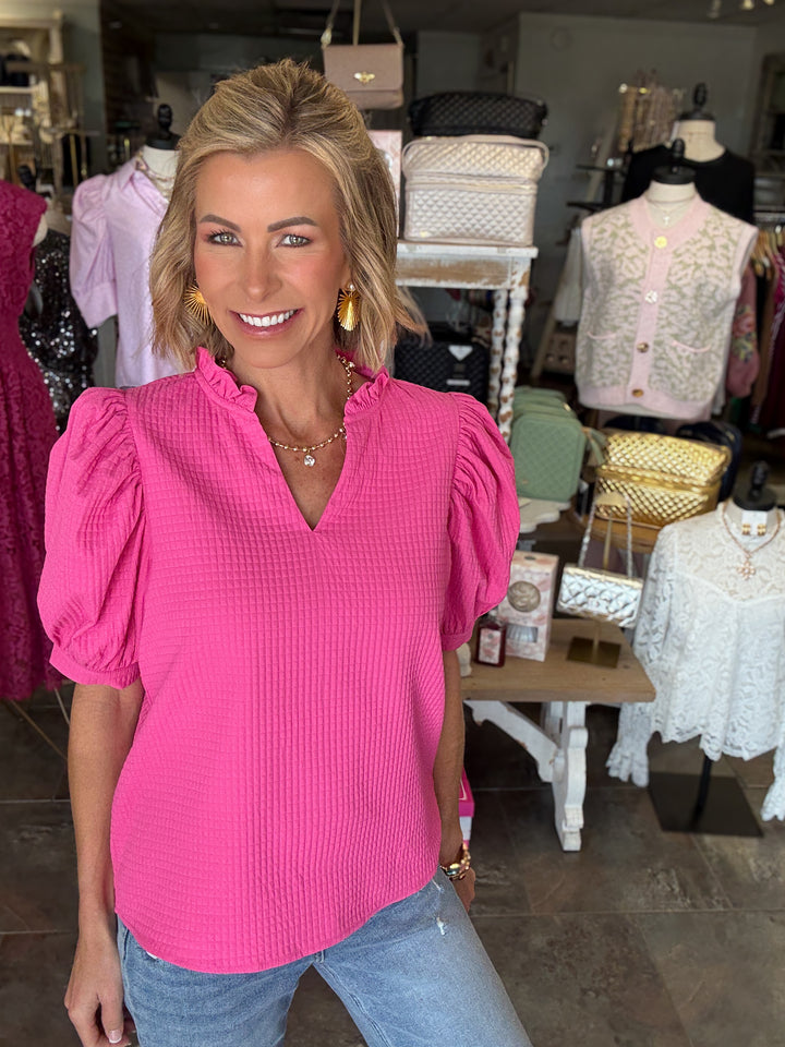 The Rosette Puff Sleeve Top
