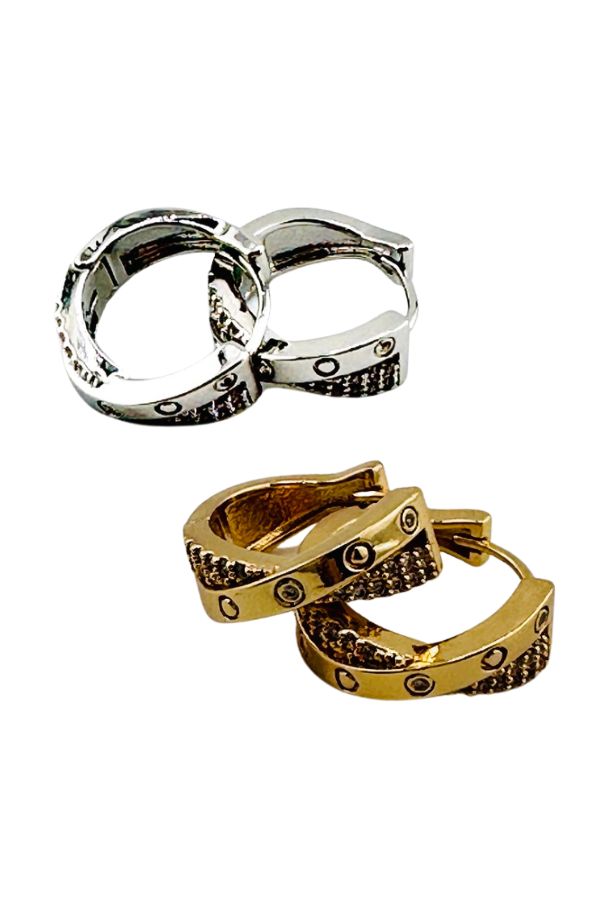 14K Gold Dipped Designer Inspired Small Hoop