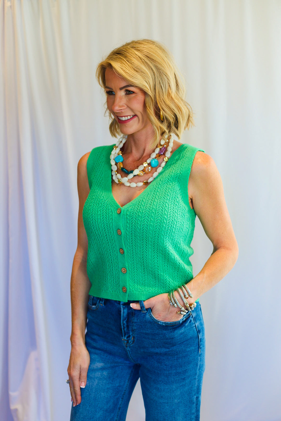 The Riverton Knit Vest – Green