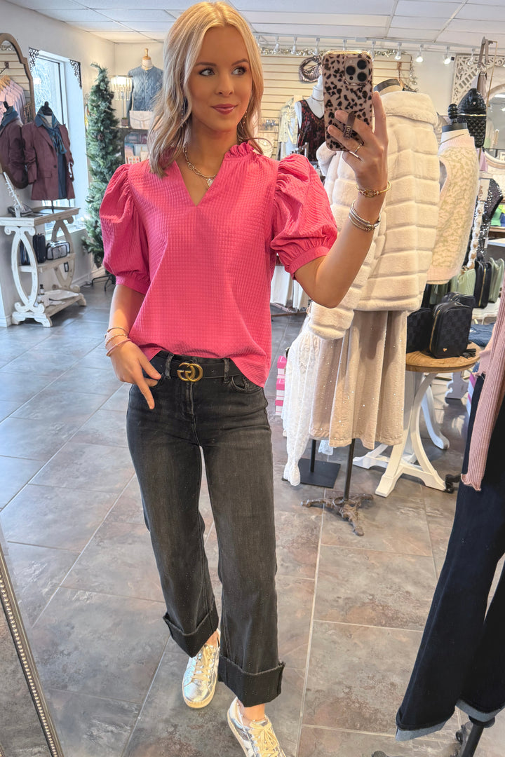 The Rosette Puff Sleeve Top