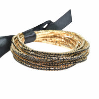 Gold Rhinestone Stretch Bracelets