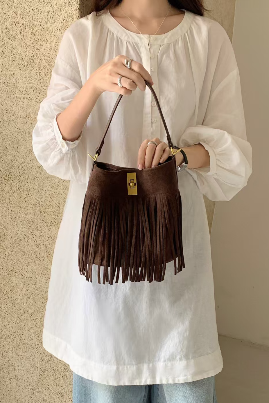 Crossbody Bucket Bag