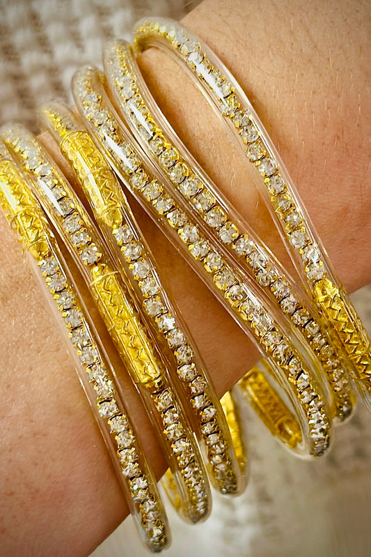 Rhinestone Gold Bangles