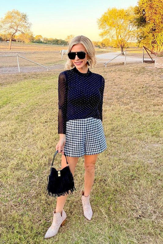 The Harper Houndstooth Shorts