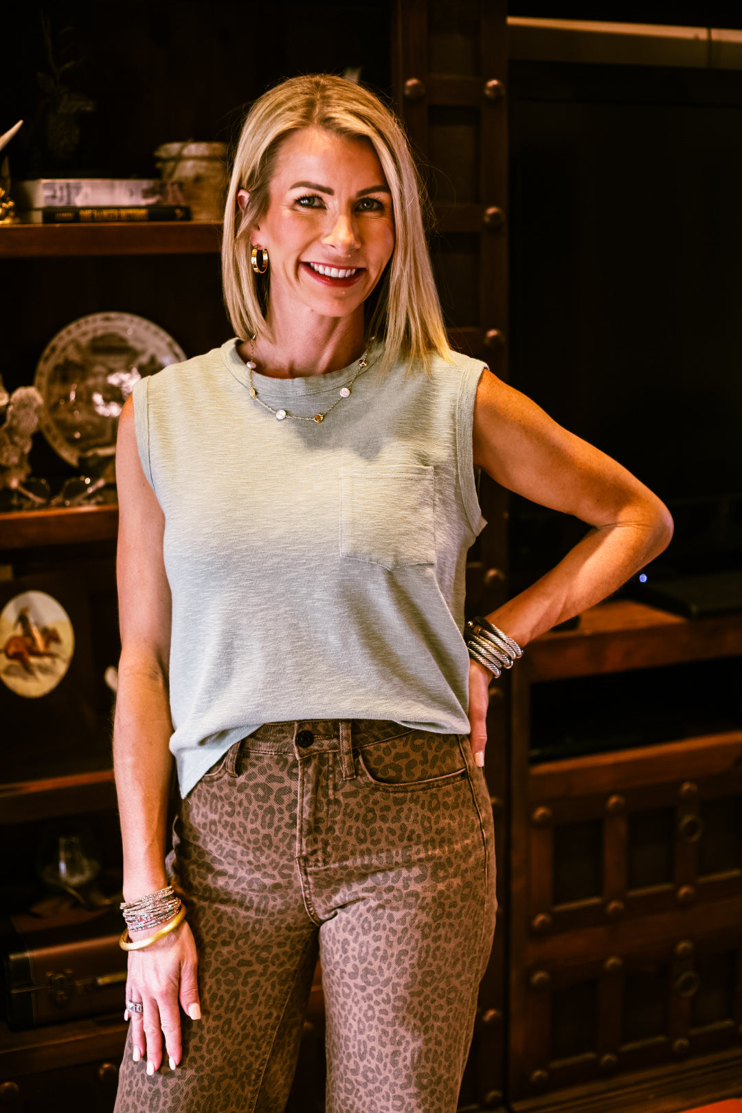 Harbor Pocket Tank - Sage
