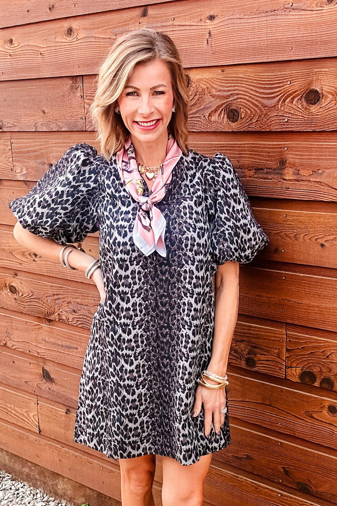 slim fit dress slacks THML Puff Sleeve Cheetah Dress – Josephine's Boutique