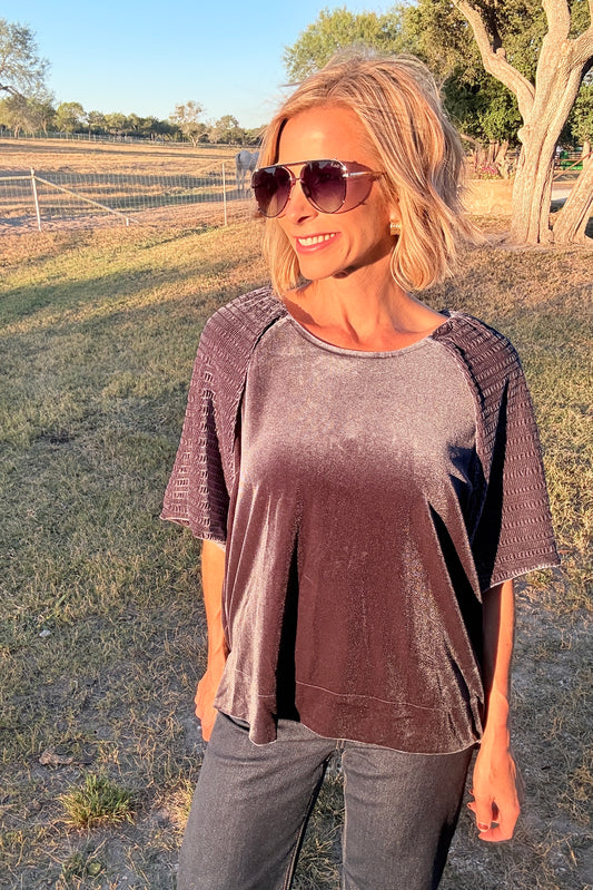 The Hadley Textured Velvet Top